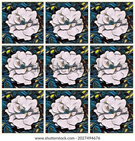 Rose flower Collage Art overlay 