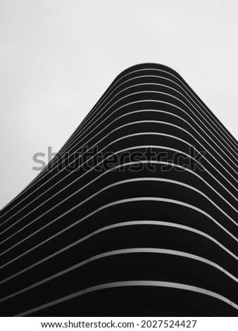 Smoth architecrure building waves black-white Royalty-Free Stock Photo #2027524427