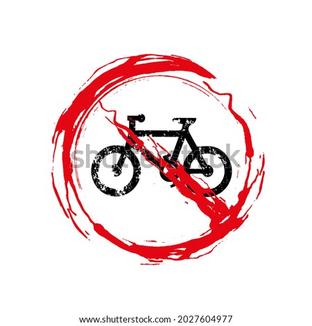 no bike sign on white background