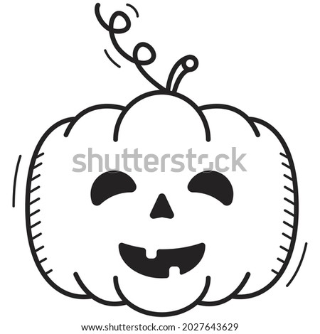 Jack head in linear style icon for halloween