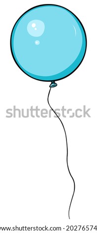 Vector Single Cartoon Blue Balloon