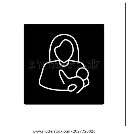 Nursing room glyph icon. Breastfeeding, lactation room.Pointer. Private space for mother and baby.Airport terminal concept. Filled flat sign. Isolated silhouette vector illustration Royalty-Free Stock Photo #2027728826