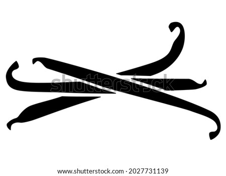 Vanilla pod - vector silhouette illustration for logo or pictogram. Vanilla pods, spices - element for sign or icon Royalty-Free Stock Photo #2027731139