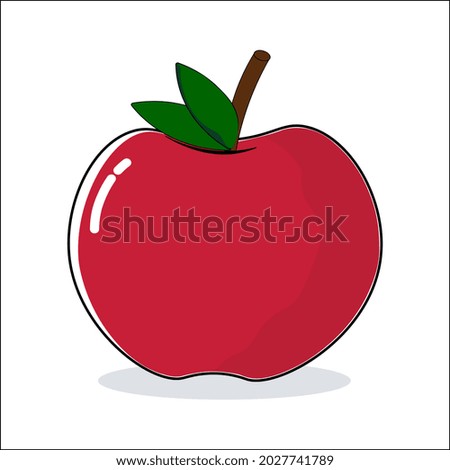 Illustration of red apple fruit fresh