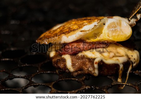 handmade grilled rib meat burger