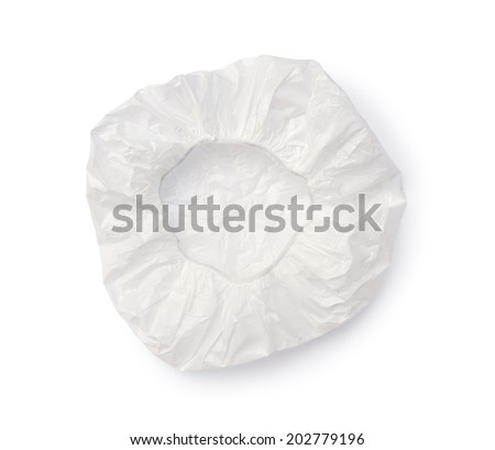 Shower cap (with clipping path) isolated on white background Royalty-Free Stock Photo #202779196