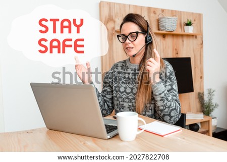 Conceptual caption Stay Safe. Conceptual photo secure from threat of danger, harm or place to keep articles Abstract Writing New Blog Content, Reading Online Articles And News