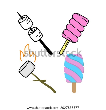 Marshmallow icon set design illustration template