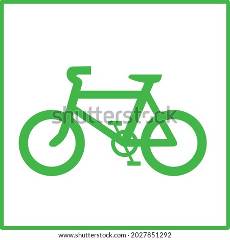 Ecological green bicycle vector sign. Use bicycles symbol