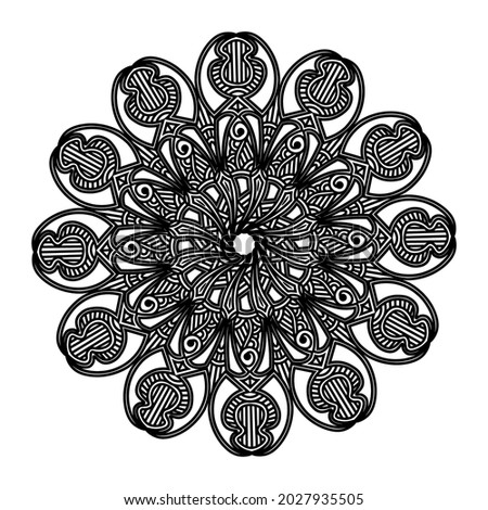 abstract mandala design of element with decorative circle pattern arabesque luxury line art print template background