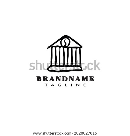 bank cartoon logo icon design template modern vector illustration