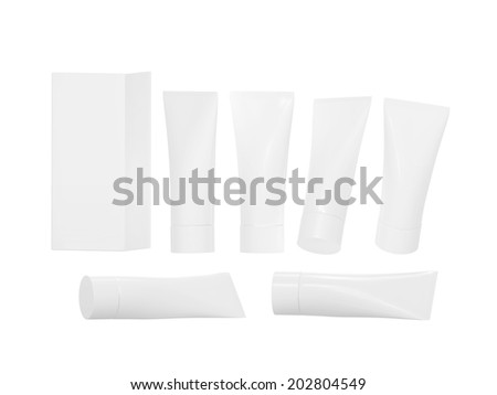 White plastic  hygiene tube  with clipping path. packaging with cap  mock up ready for your product  like beauty cream, gel  or medical product . easy to wrapping with  label or artwork 
