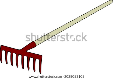 Vector image of a garden rake