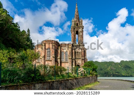 Azores, Sao Miguel Island, the chapel Nossa Senhora das Vitorias on the Lake Furnas	 Royalty-Free Stock Photo #2028115289