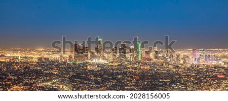 scenic view to Los Angeles by night from Griffith park
