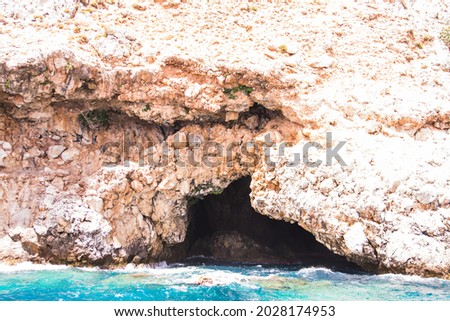 Ancient cave in the sea in Alanya