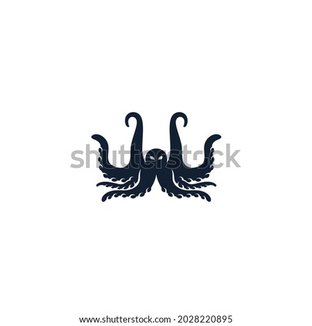 Octopus Squid Cuttlefish Silhouette logo design inspiration