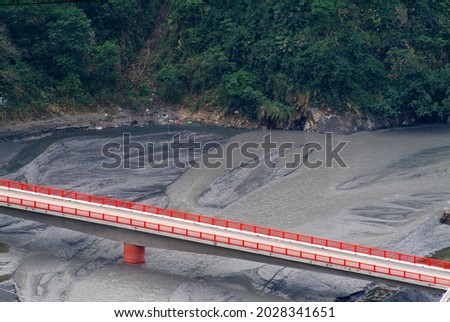 High angle of traffic bridge facilities built by streams