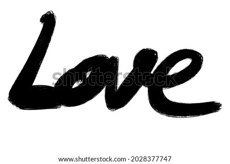 Love phrase with hearts. Hand drawn. Modern brush calligraphy. Isolated on white background.
