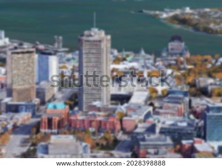 Quebec, Canada, defocused blurred view of skyscraper as background, high resolution picture