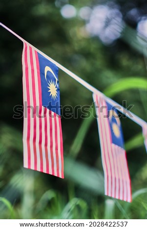 Jalur Gemilang, Malaysia Flag for the independence day celebration. Close up picture. 