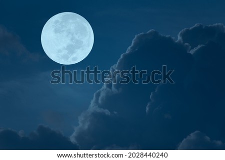 Full moon on the sky with cloud.
