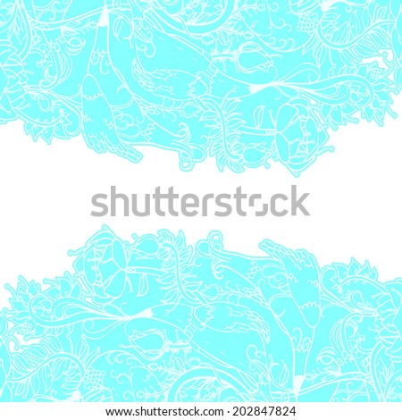 Decorative floral background, illustration with gorgeous ornamental frame.