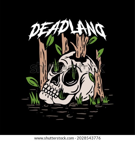 deadland skull design, nature and elegant