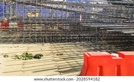 Rebar used in the construction of poles