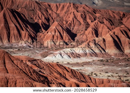 Landscapes of northern Argentina. Valley of the moon, Jujuy. Red mountains Royalty-Free Stock Photo #2028658529