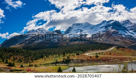 Mountain at Jasper National Park Alberta Canada in early Fall Royalty-Free Stock Photo #2028705407