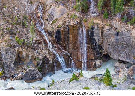Glacier Waterfalls at Jasper National Park Alberta Canada in early fall