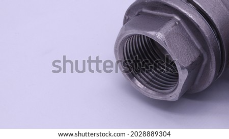 Ball valve.Stainless Steel material.Used for the water industry.The picture is on the white background
