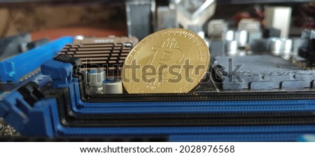 1 bitcoin. The photo is suitable for news about finance and stock exchanges. Also about the growth charts of bitcoin and the value of bitcoin in 2021. 