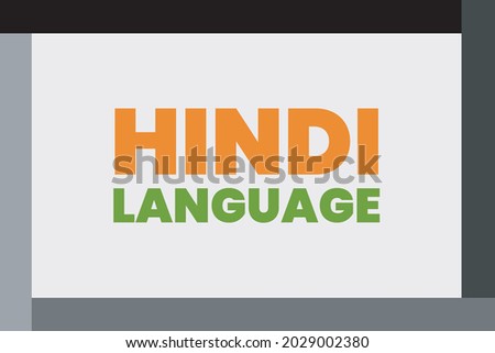 Hindi Language flat typography text on white background. Hindi language vector poster, and t-shirt design