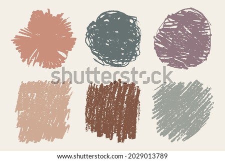 Vector hand drawn grungy pencil textures set. Differently hatched rough distressed draft shapes, pastel color smears for art, sale promotion banners, neutral color palette logo templates