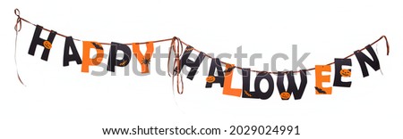 happy halloween decoration on white background. Holiday, spook concept