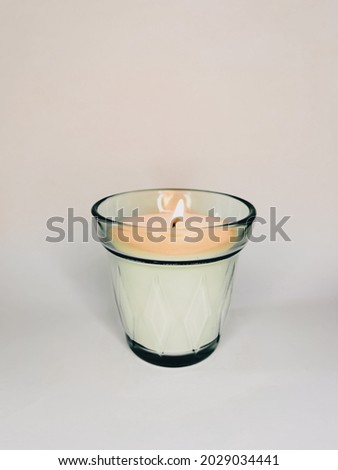 Nordic style candle on a white background