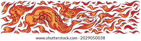 Flames. Editable hand drawn illustration. Vector engraving. Isolated on white background. 8 EPS