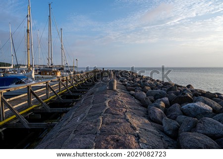 A Baltic Sea marina in the twilight. Picture from the Swedish island of Oland