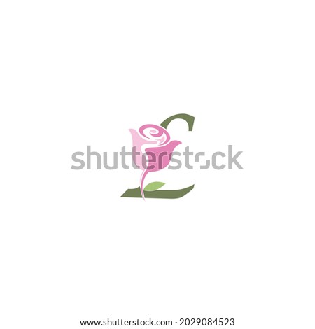 Letter L with rose icon logo vector template illustration