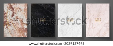 Elegant marble texture set. Vector background collection with black, white, pink line pattern for cover, invitation template, wedding card, menu design, note book Royalty-Free Stock Photo #2029127495