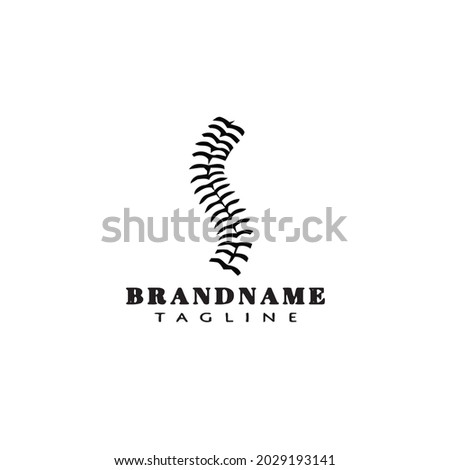 baseball laces logo cartoon icon design template isolated black modern vector illustration