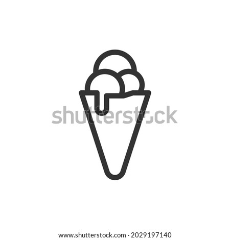 Ice cream line icon. Web symbol for web and apps. Sign design in outline style. Ice cream stroke object.