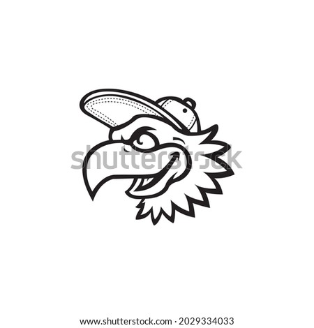 Chicken, roaster, eagle sport mascot logo. Editable strokes