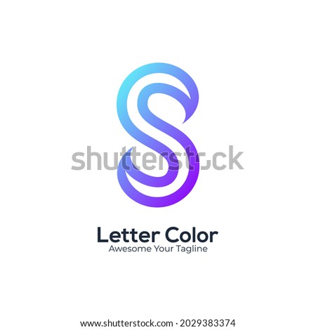 Logo letter S gradient colorful modern style