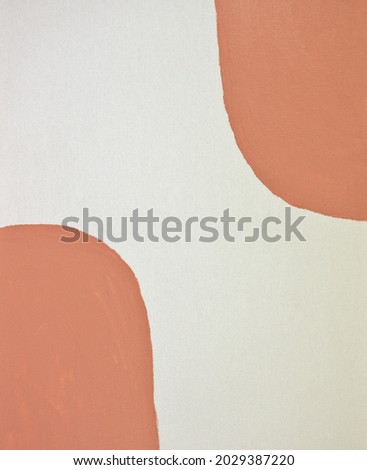 Terracotta, mid-century geometric style art background. Neutral, pastel, brown colored texture. Hand painted acrylic on canvas. Handmade, abstract boho, Scandinavian modern wall art. Minimal artwork.