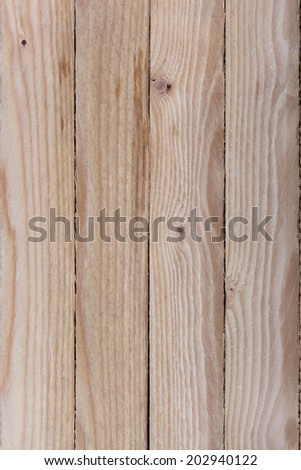 Wooden fence made of untreated planks. Textured background image.