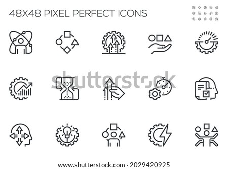 Set of Vector Line Icons Related to Efficiency. Performance, Productive, Multitasking. Editable Stroke. 48x48 Pixel Perfect. Royalty-Free Stock Photo #2029420925