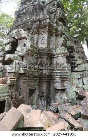 Ruins of old ancient temple Angkor Wat in Cambodia. 
